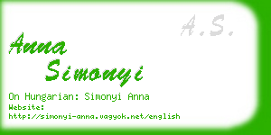 anna simonyi business card